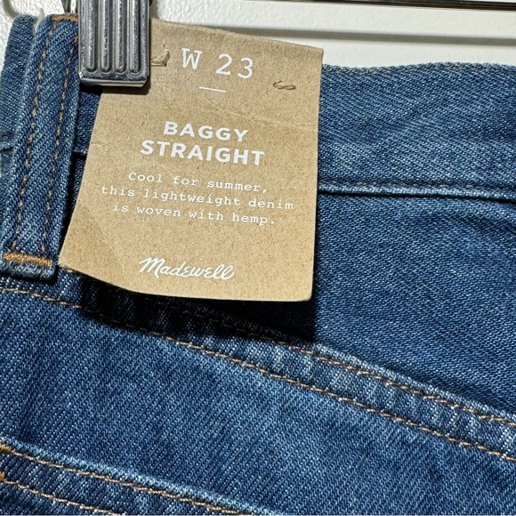 NWT Madewell Baggy Straight Jeans in Dark Worn Indigo Wash - Picture 9 of 11